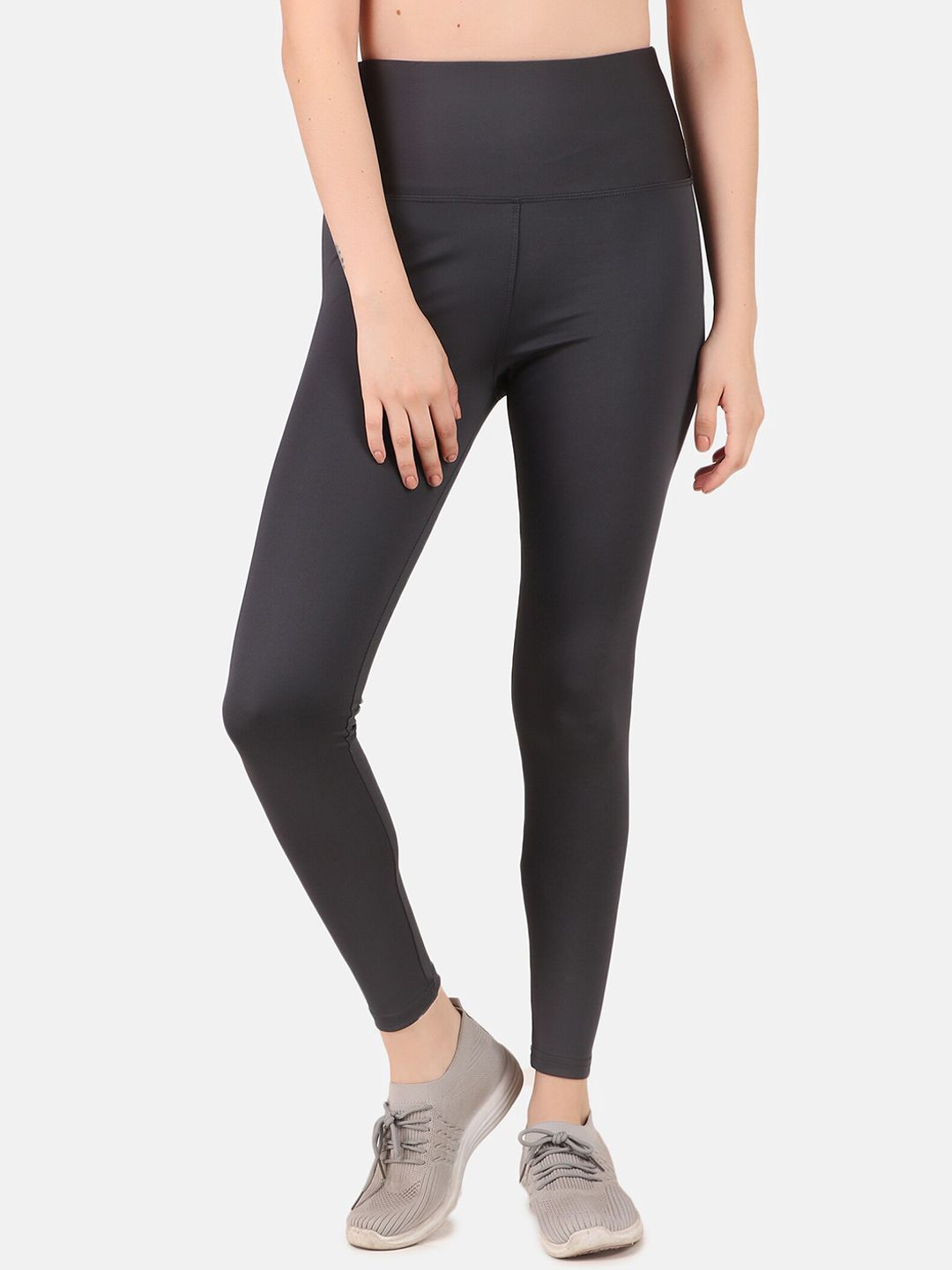 FITINC Women Grey Solid Ankle Length Training Tights Price in India