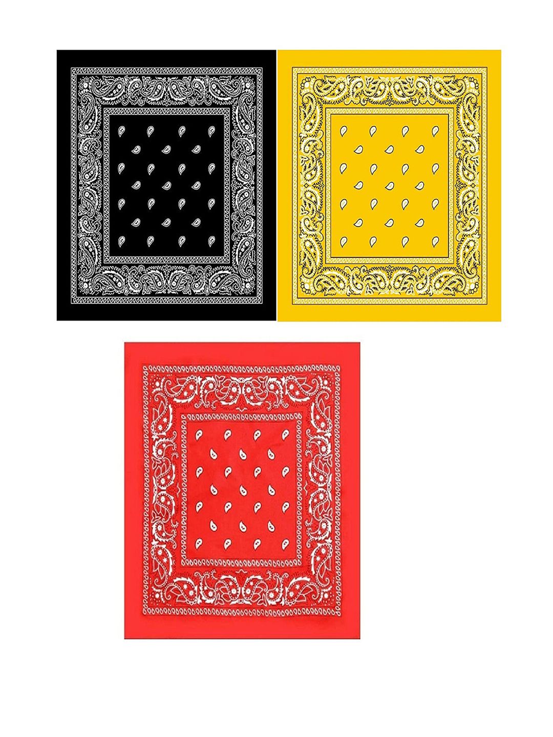 Aadikart Adults Pack of 3 Printed Cotton Bandanas