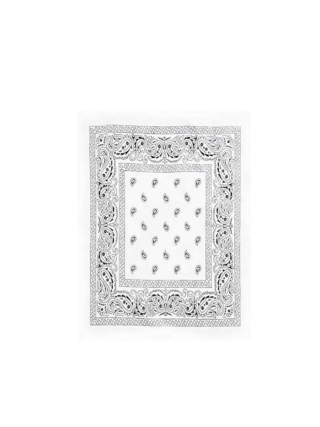 Aadikart Pack of 4 White & Blue Paisley Cotton Bandanas