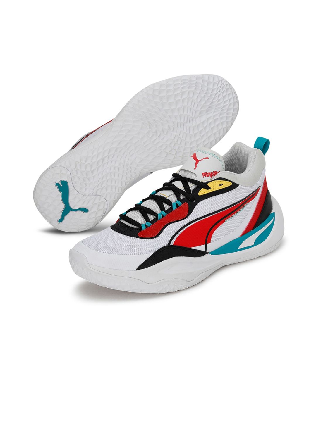 Puma Unisex White Playmaker Colourblocked Sneakers Price in India