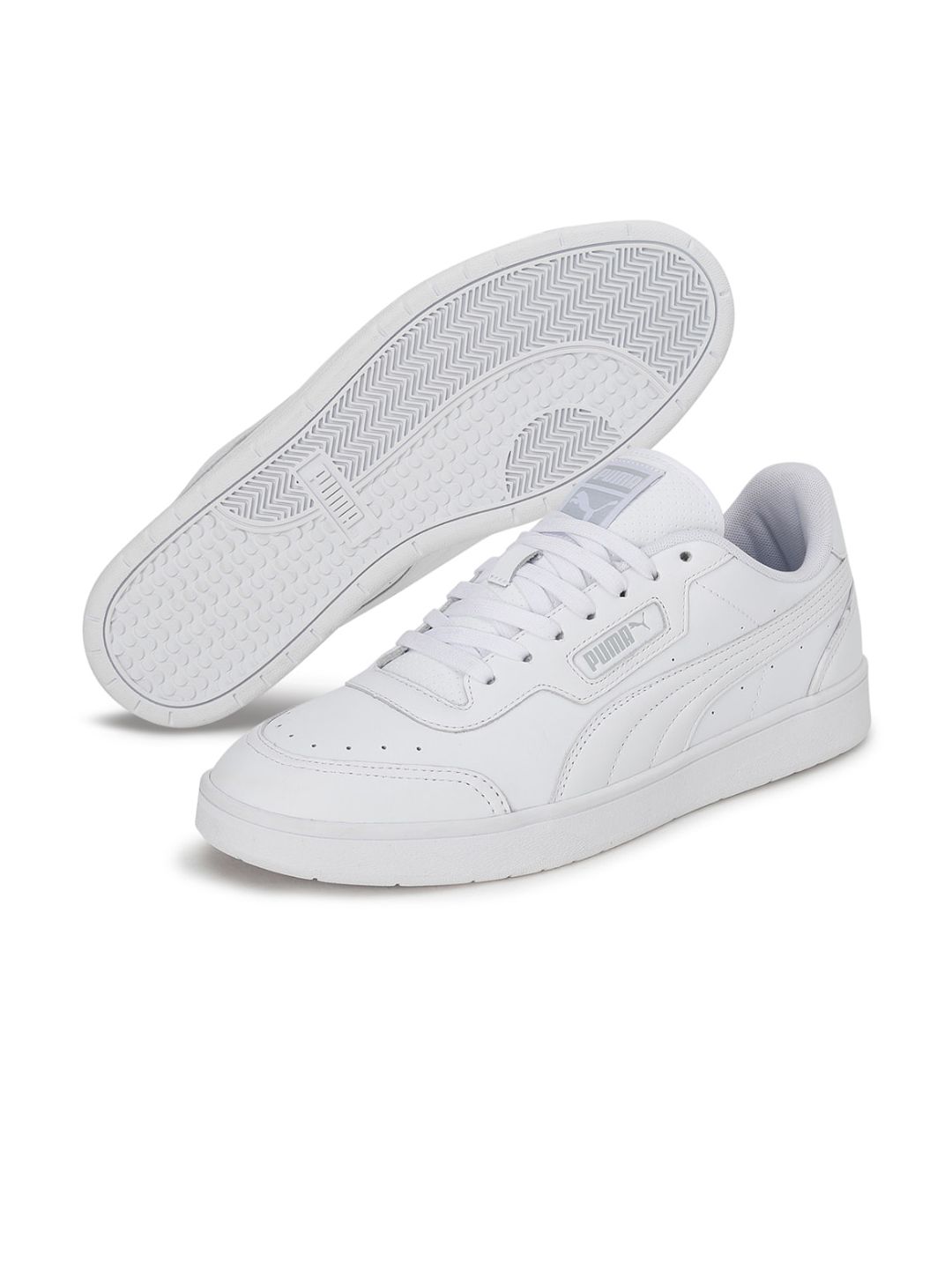 Puma Unisex White Perforations Leather Sneakers Price in India