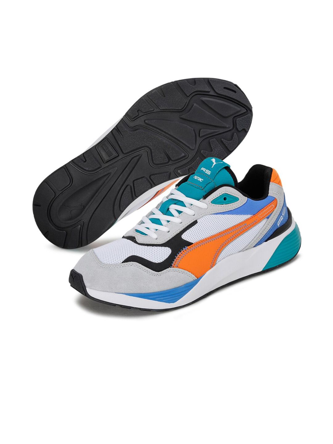 Puma Unisex Orang Coloured & Blue Colourblocked Sneakers Price in India