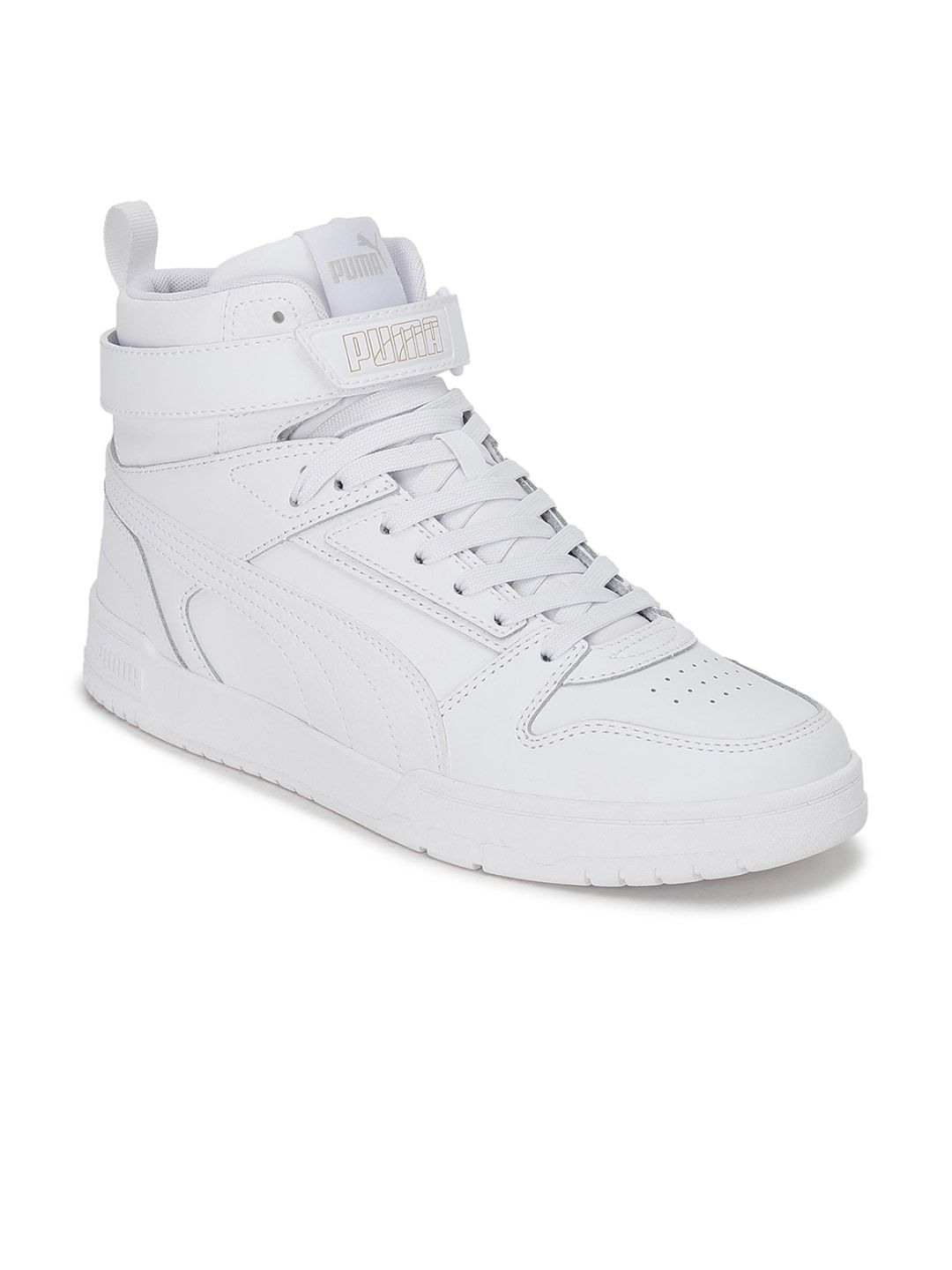 Puma Unisex White Solid High Top Sneakers Price in India