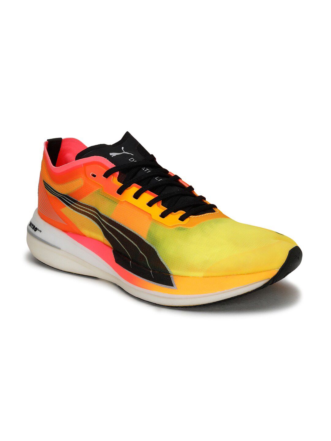 Puma Men Orange Deviate Nitro Elite Fireglow Running Shoes