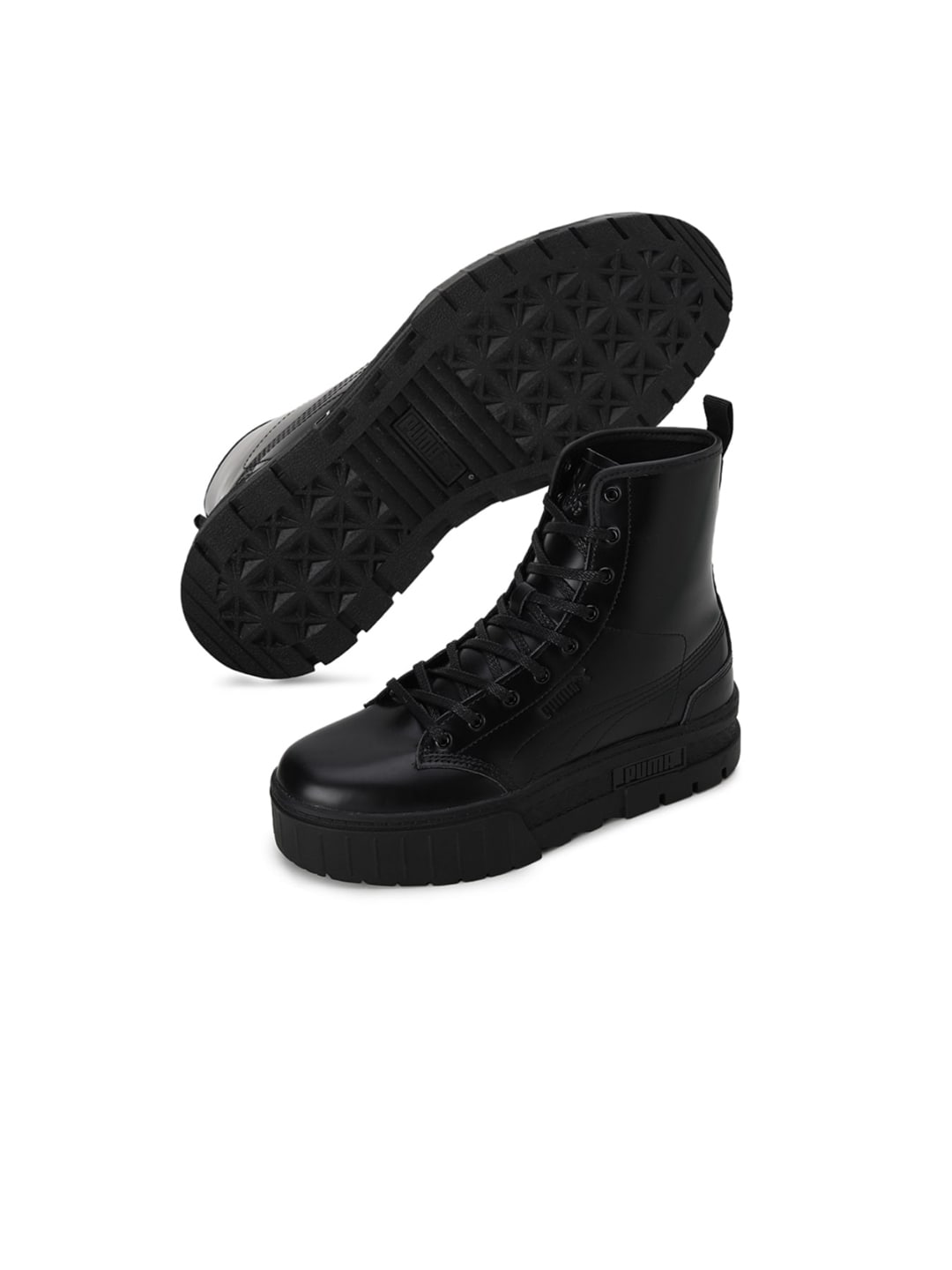 PUMA Woman Black Leather Boots Price in India