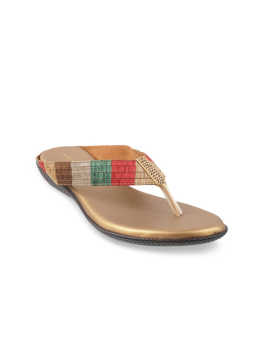 WALKWAY by Metro Women Gold-Toned Embellished Flats Price in India