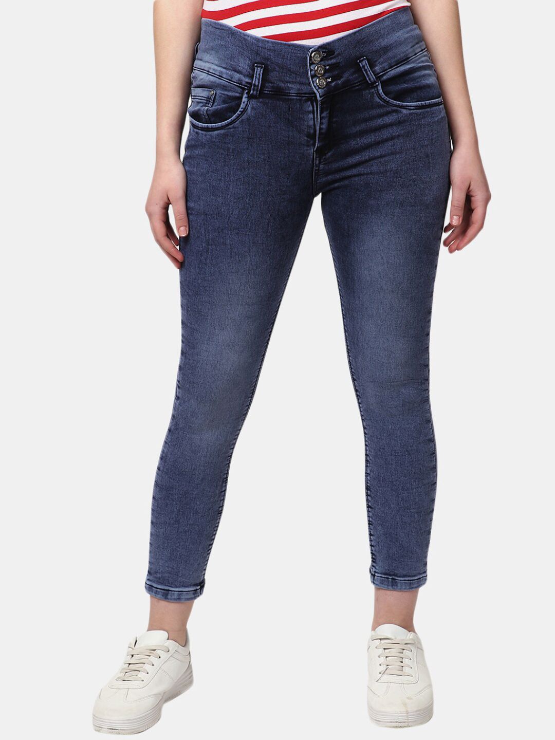 V-Mart Women Blue Heavy Fade Jeans Price in India