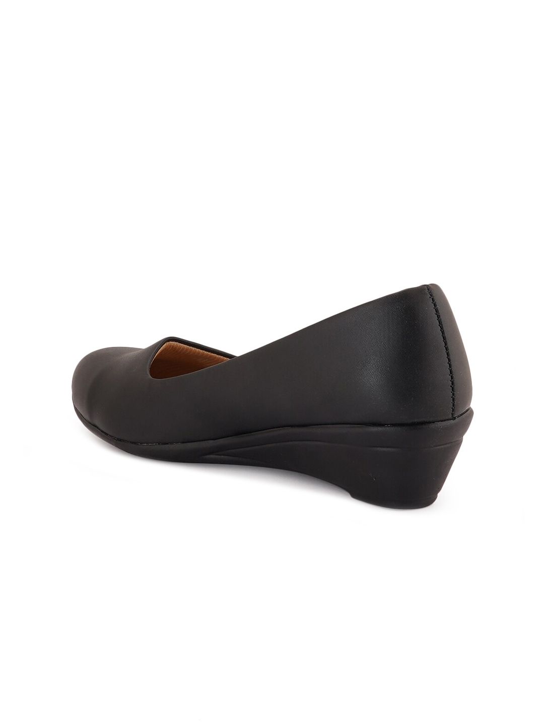 VAYONAA Women Black PU Wedge Pumps Price in India