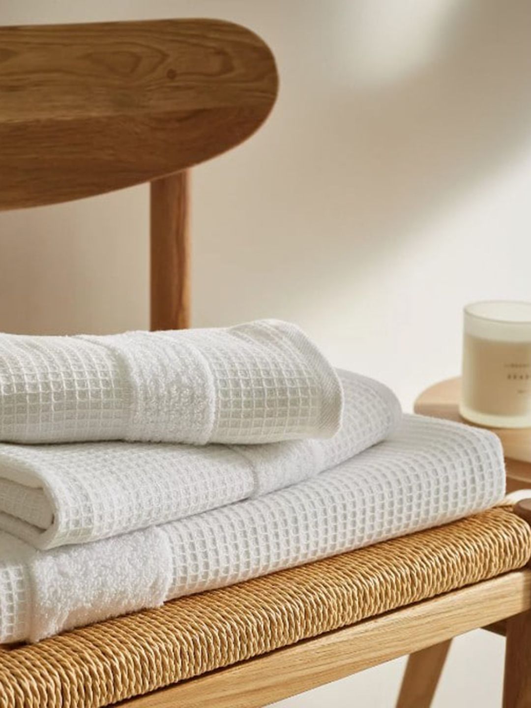 Marks & Spencer Set of 4 White 600 GSM Pure Cotton Bath Towels Price in India