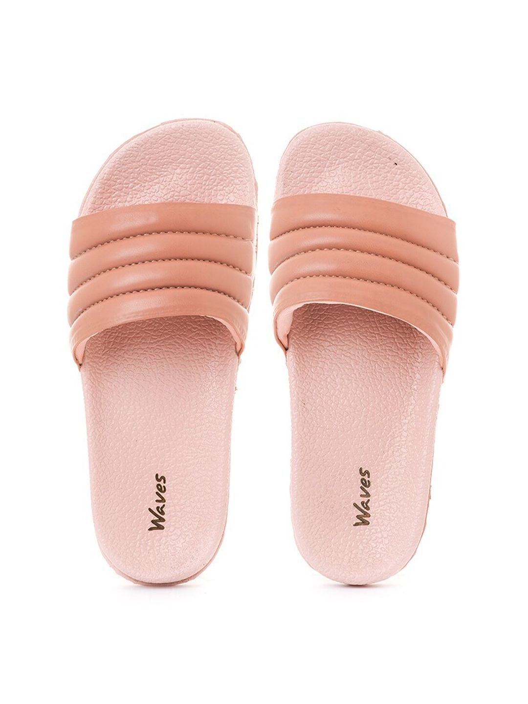 Khadims Women Peach-Coloured Sliders Price in India