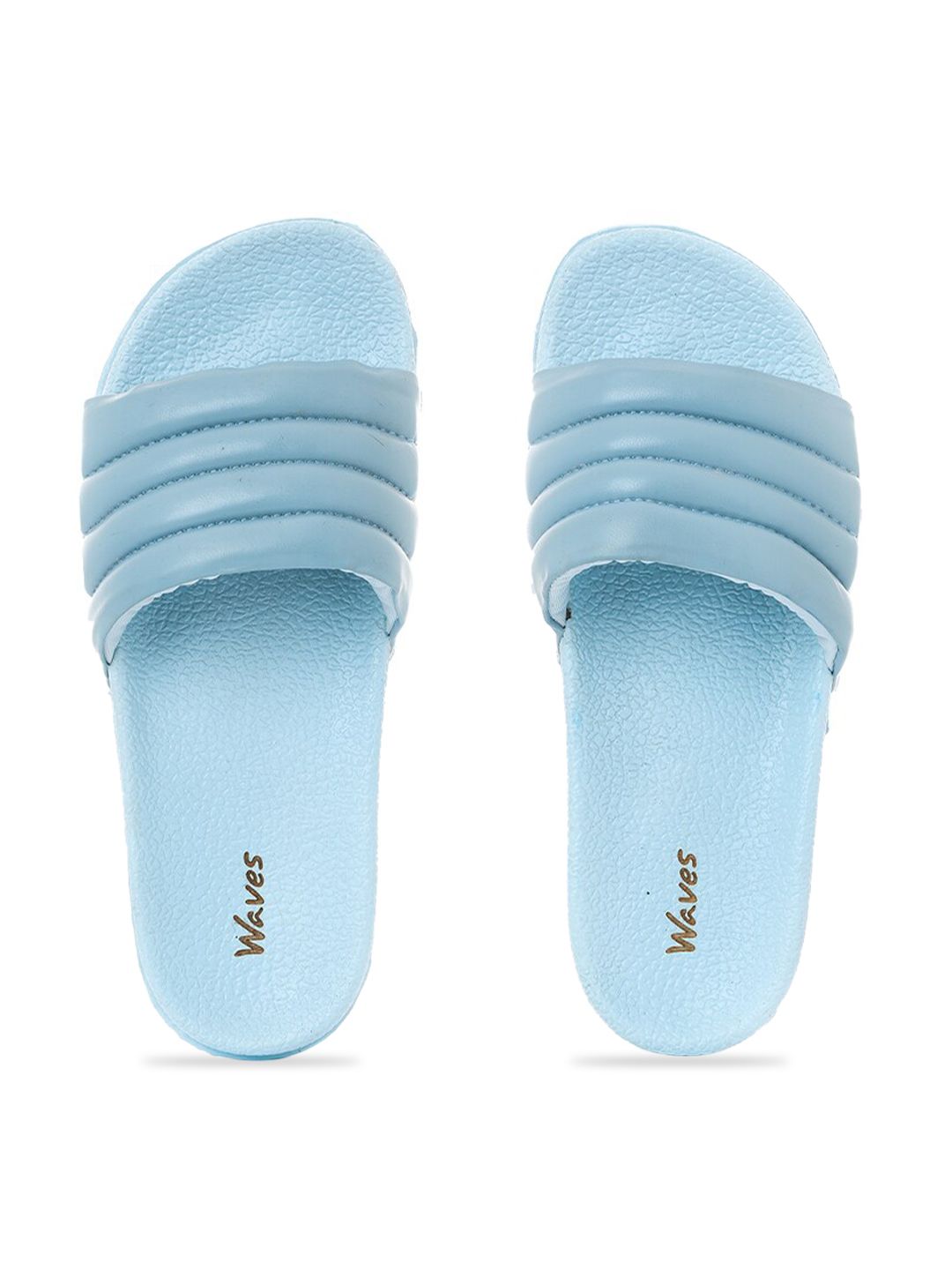 Khadims Women Blue Solid Sliders Price in India