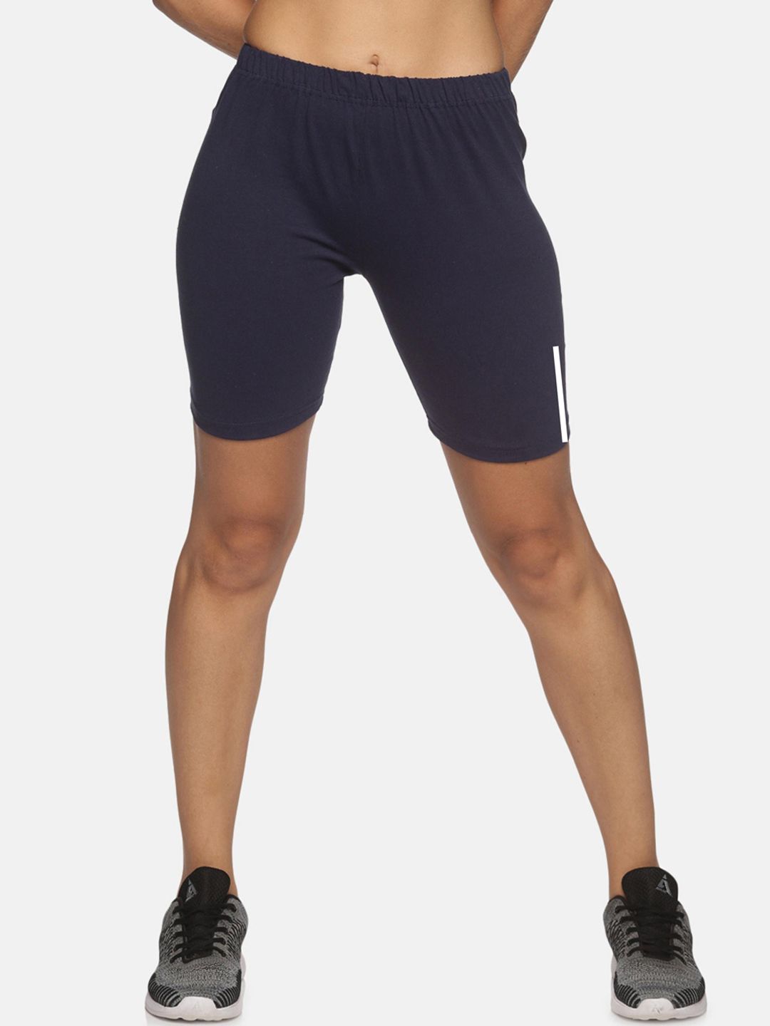 NOT YET by us Women Navy Blue Slim Fit Outdoor Sports Shorts Price in India