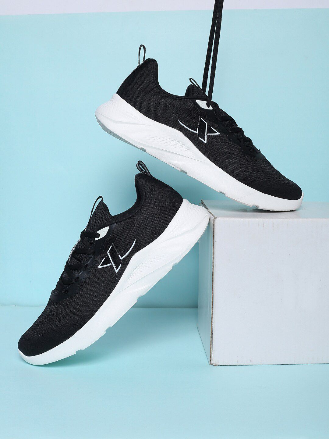 Xtep Women Black Textile Running Non-Marking Shoes Price in India