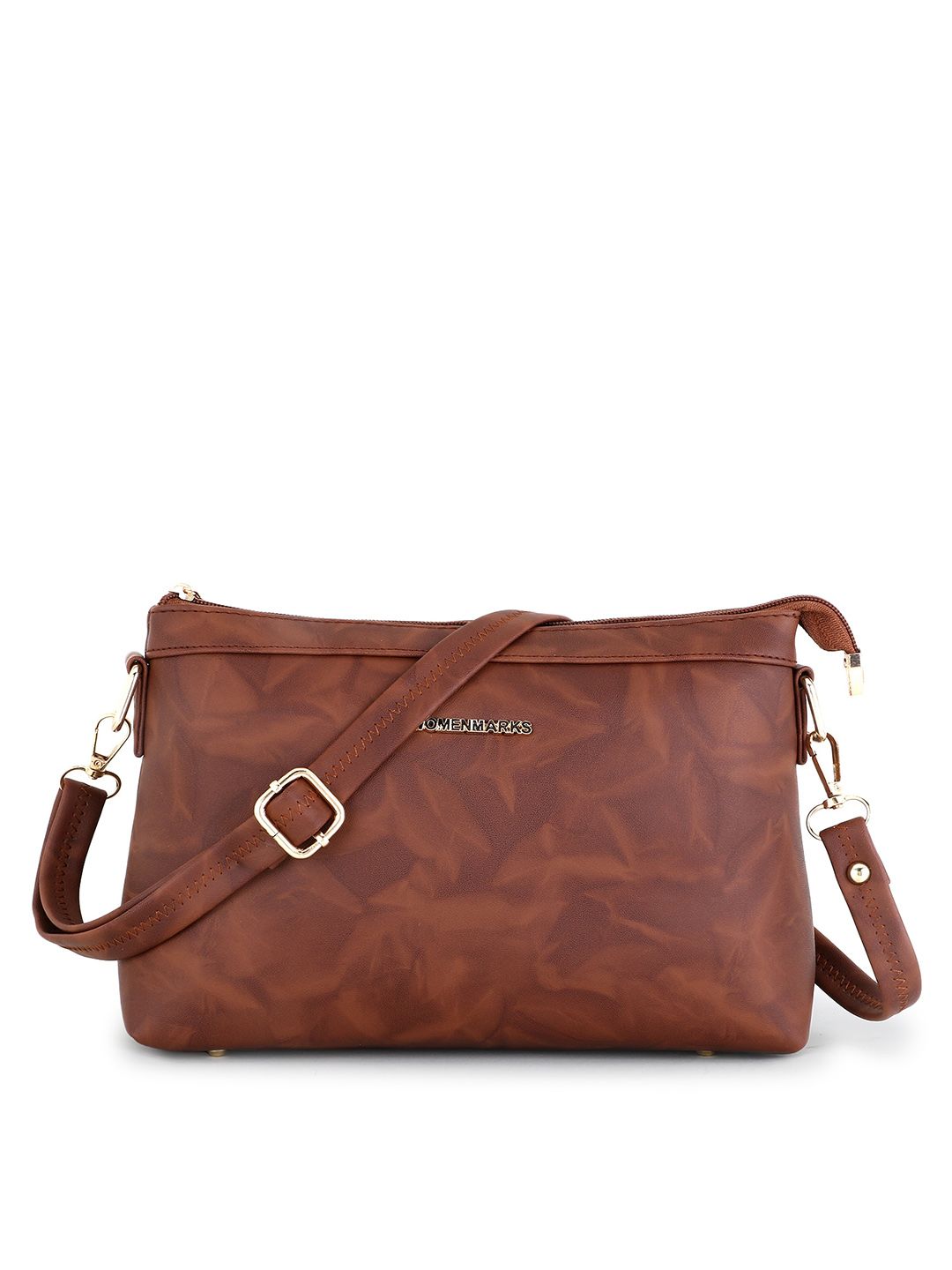 WOMEN MARKS Coffee Brown PU Structured Sling Bag with Fringed Price in India