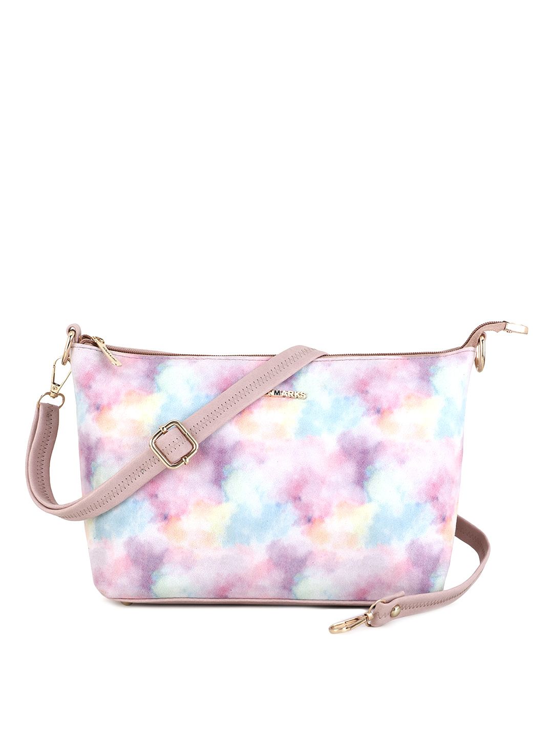 WOMEN MARKS Cream-Coloured Printed PU Shopper Sling Bag Price in India