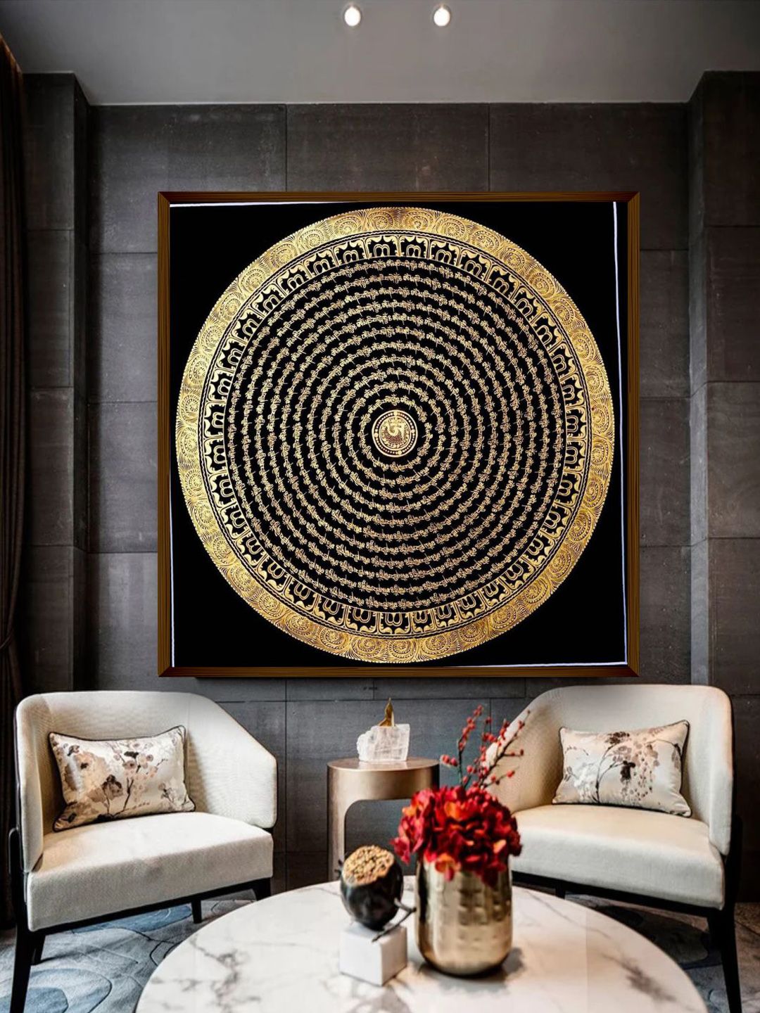 The Art House Black & Gold-Toned Mandala Art Frame Price in India