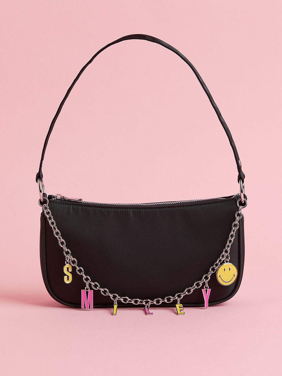 H&M Women Black Small Twill Shoulder Bag Price in India