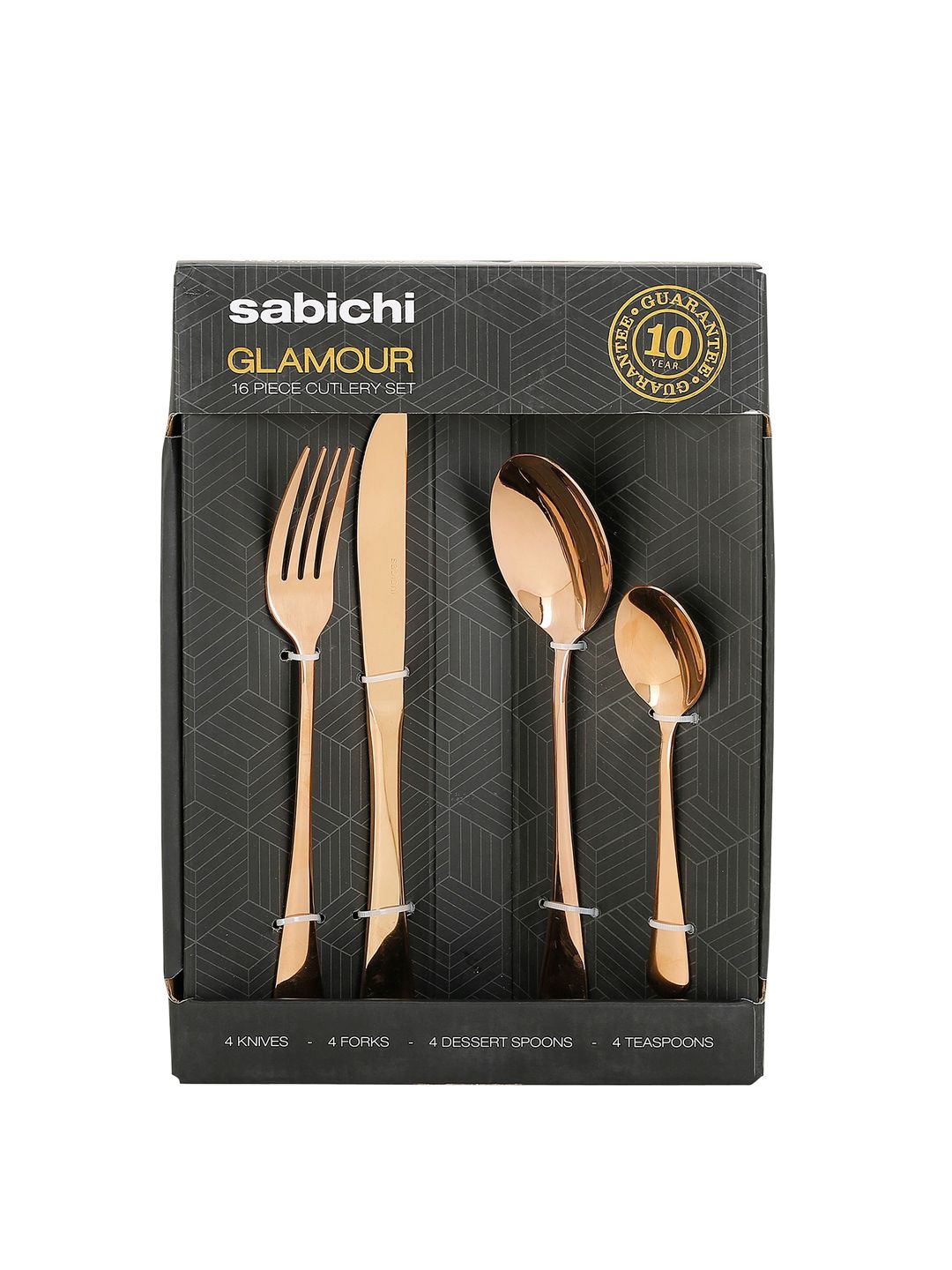 Sabichi Set Of 16 Copper Coloured Stainless Steel Mixed Cutlery Set Price in India