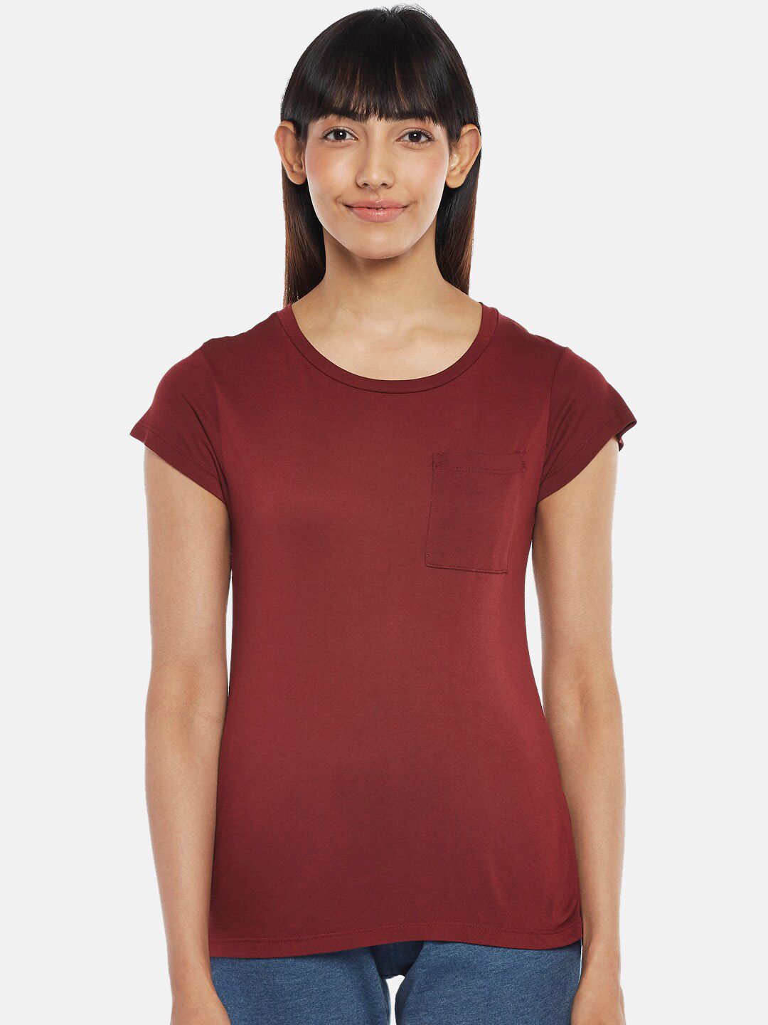 Dreamz by Pantaloons Women Brown Solid Lounge T-shirt Price in India