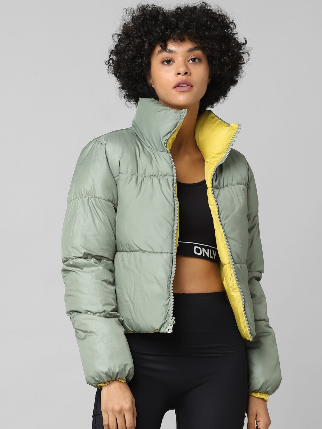 ONLY Women Yellow Padded Jacket Price in India