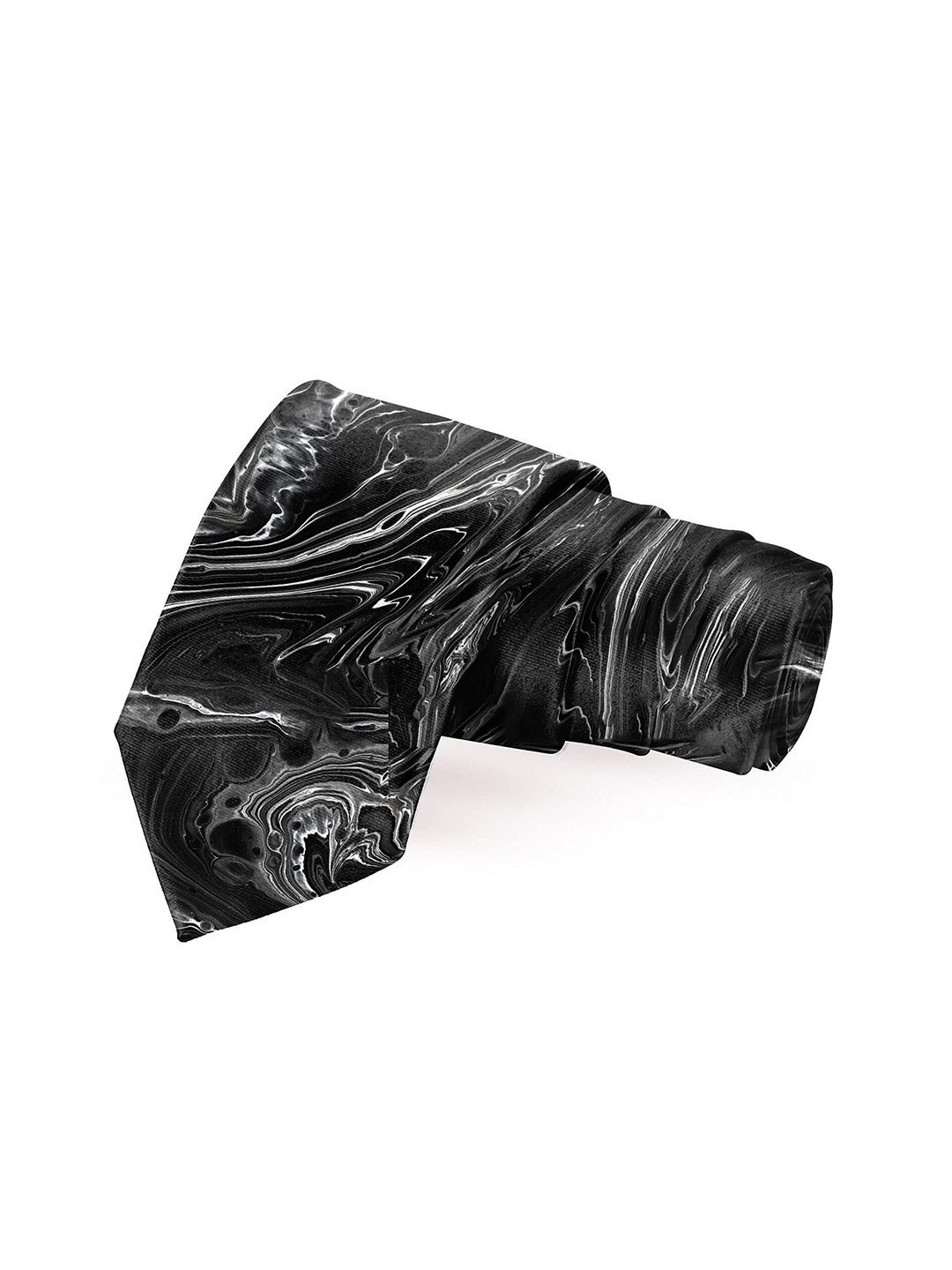 Blacksmith Men Black & White Printed Broad Tie