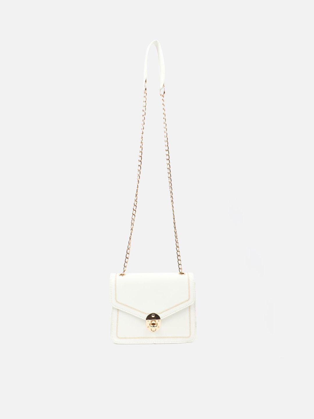 Carlton London Women White Structured Sling Bag with Quilted Price in India