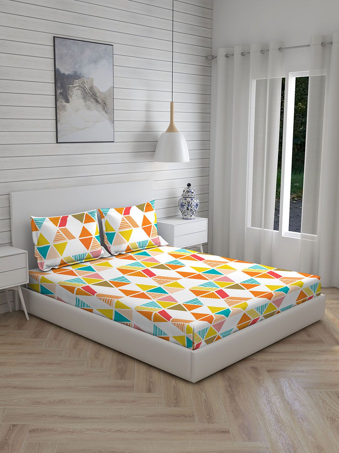 Layers Unisex Orange Bedsheets Price in India