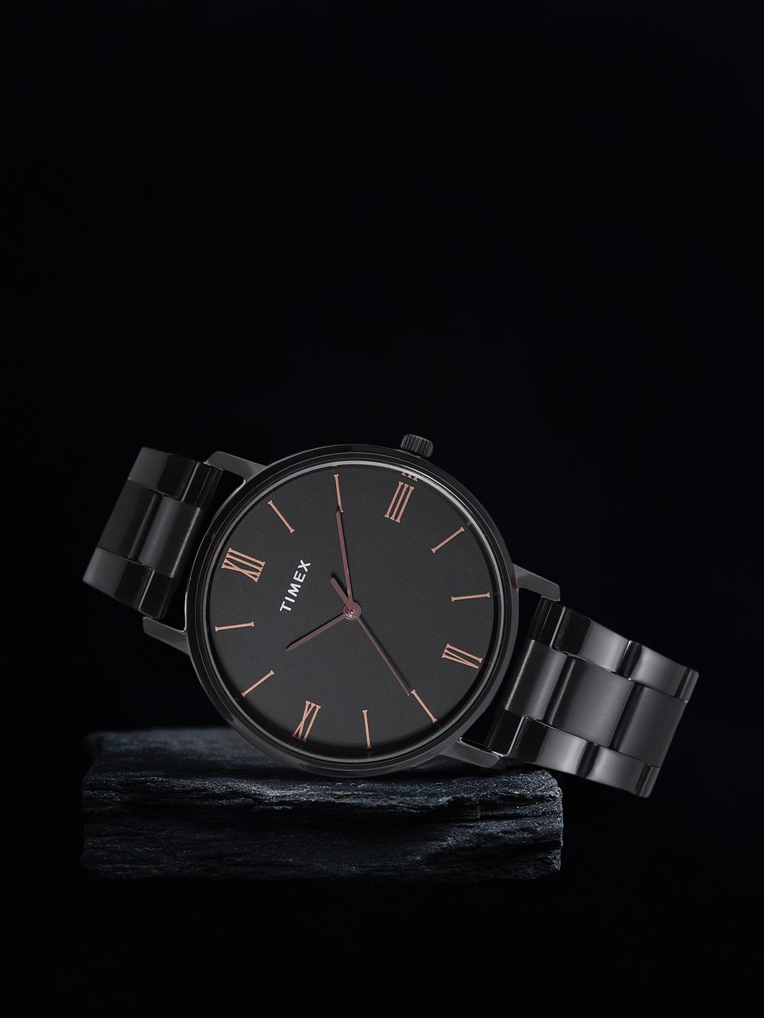 Timex Timex Men Black Brass Dial & Black Bracelet Style Straps Analogue Watch TWTG80SMU10