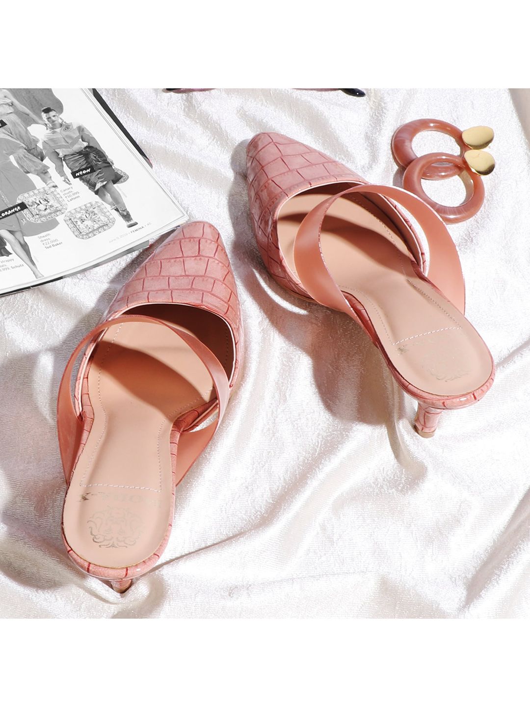 MODA-X Pink Kitten Mules Price in India