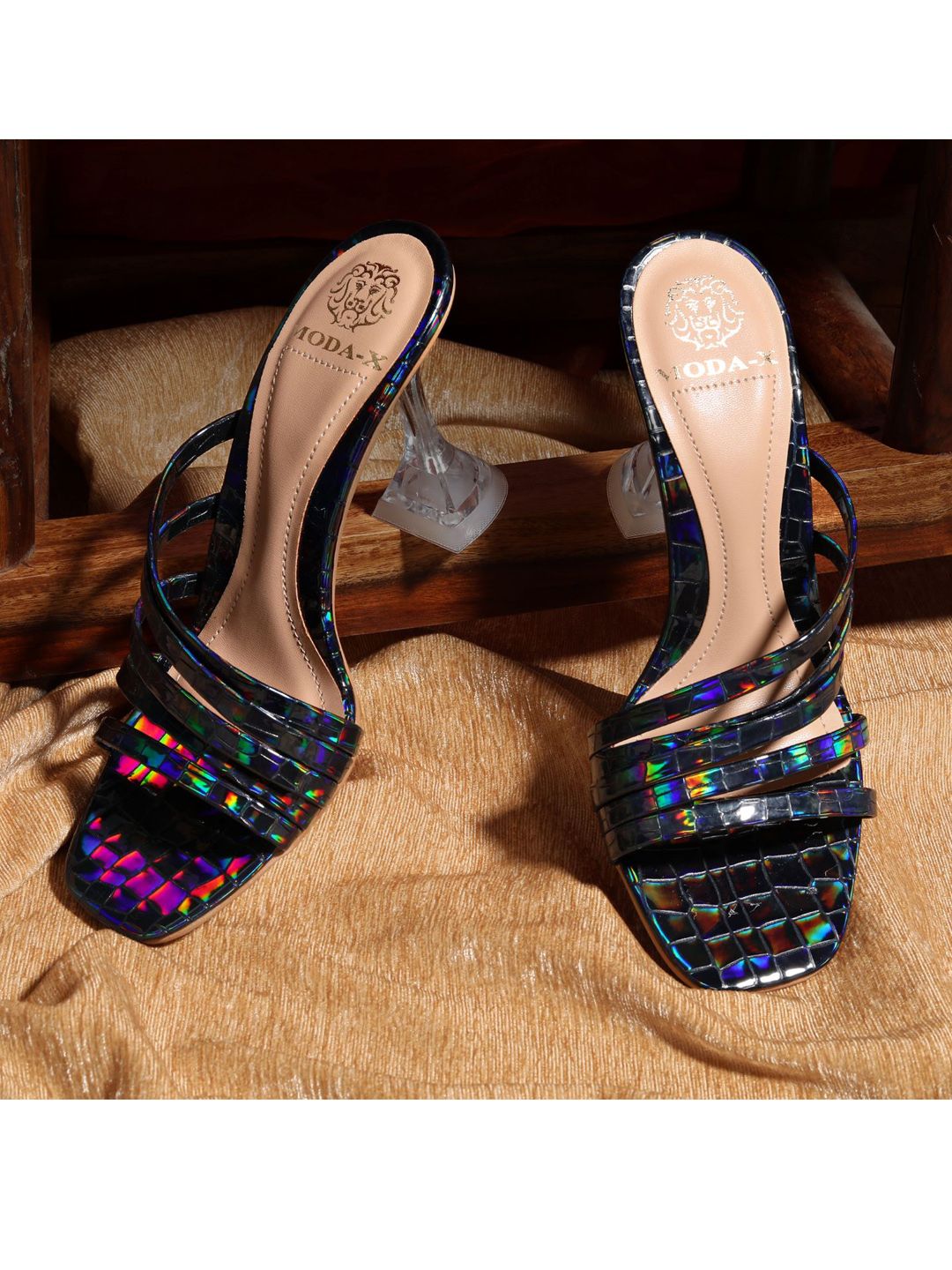 MODA-X Black Kitten Peep Toes Price in India