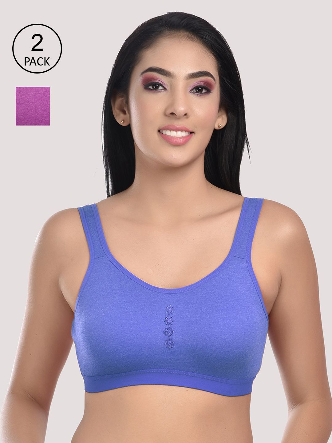 StyFun Women Blue and Purple Bra Price in India