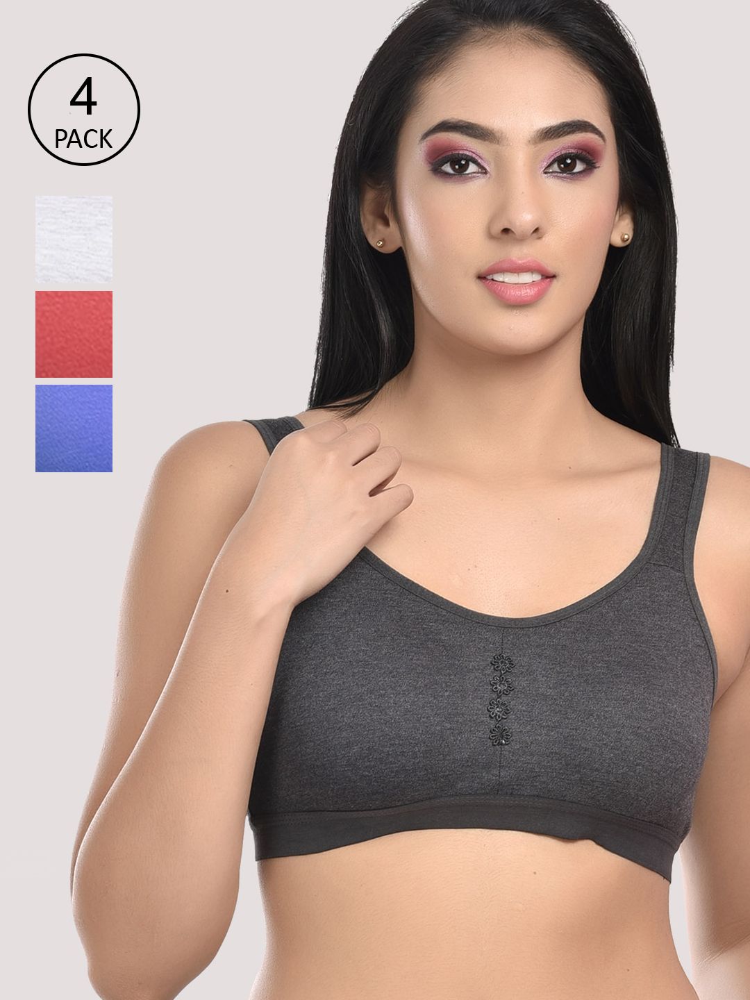 StyFun White & Red Bra Price in India