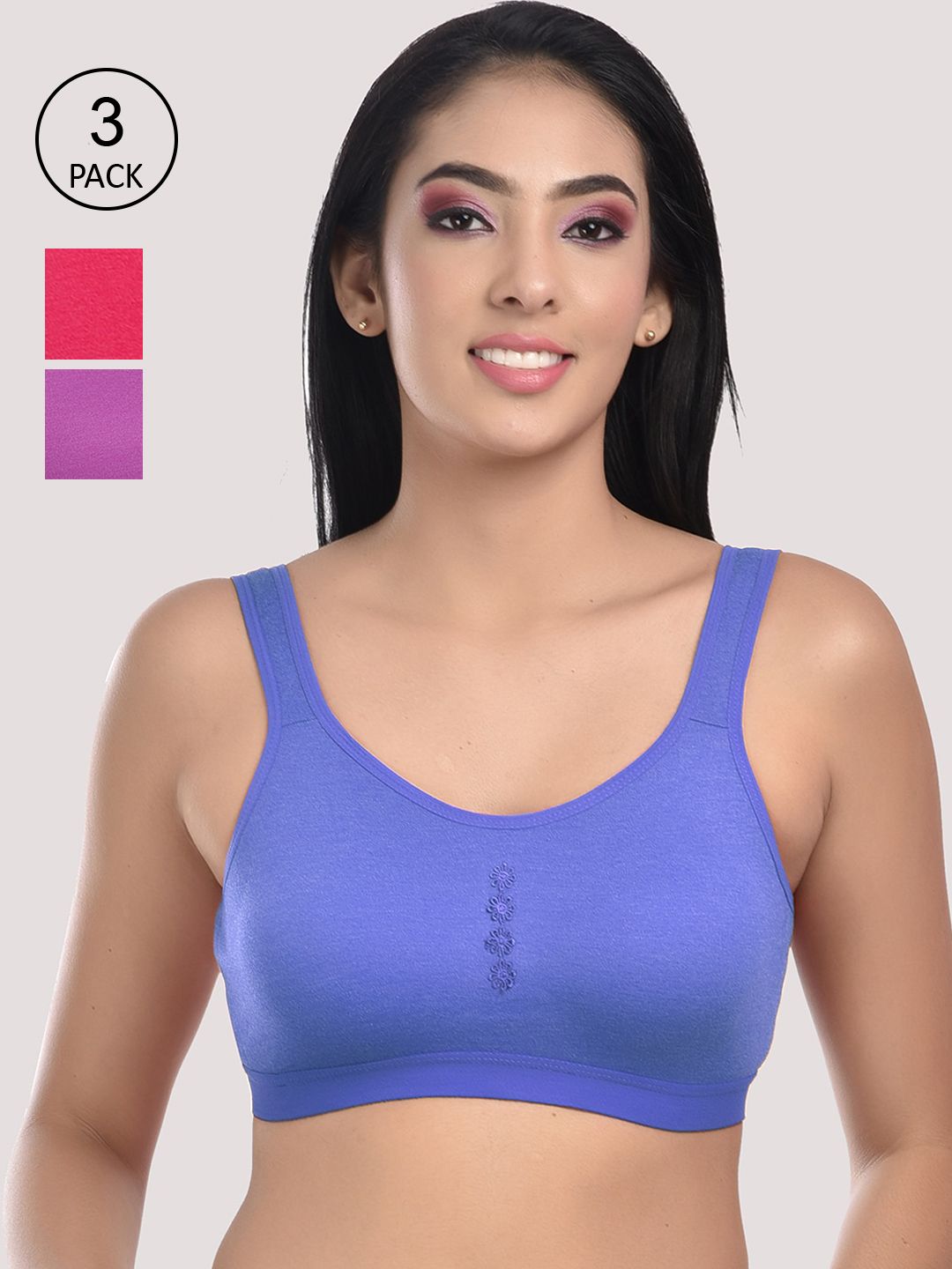 StyFun Multicolor Set of 3 Bra Price in India