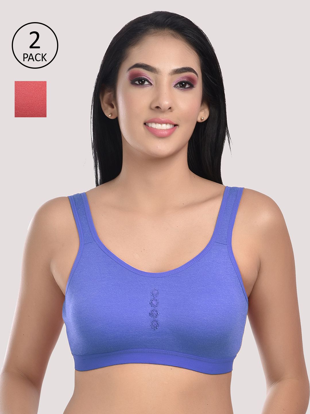 StyFun Blue and Red Set of 2 Bra Price in India