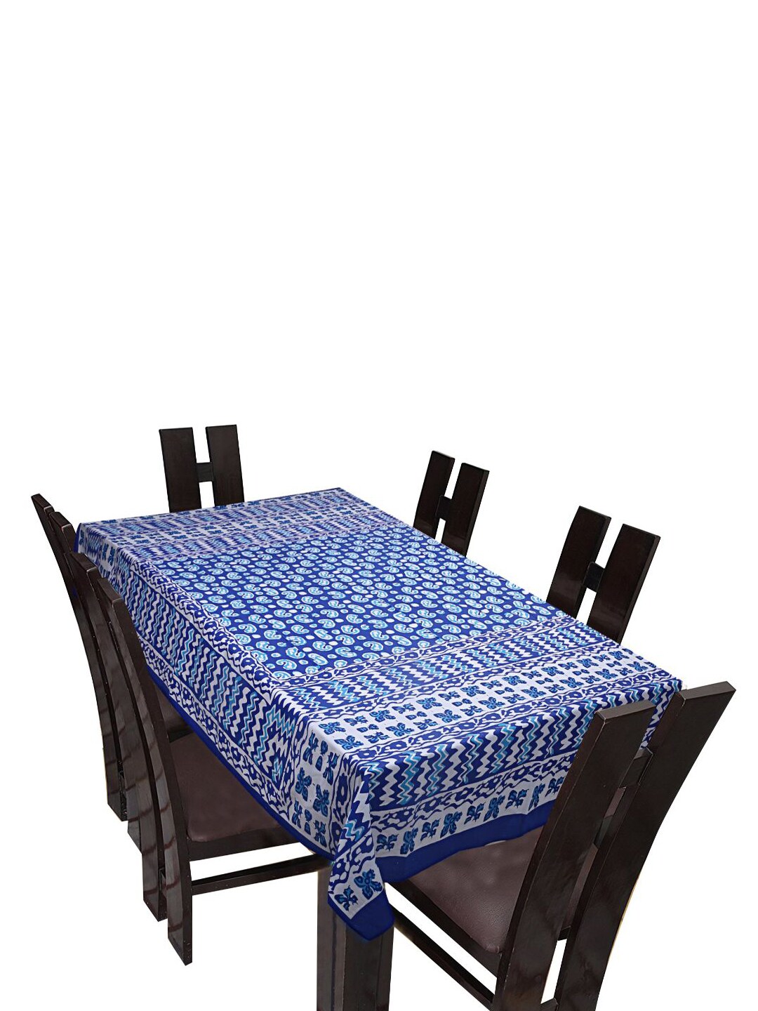 INDHOME LIFE Blue Printed 144 TC Cotton Rectangle Table Covers Price in India