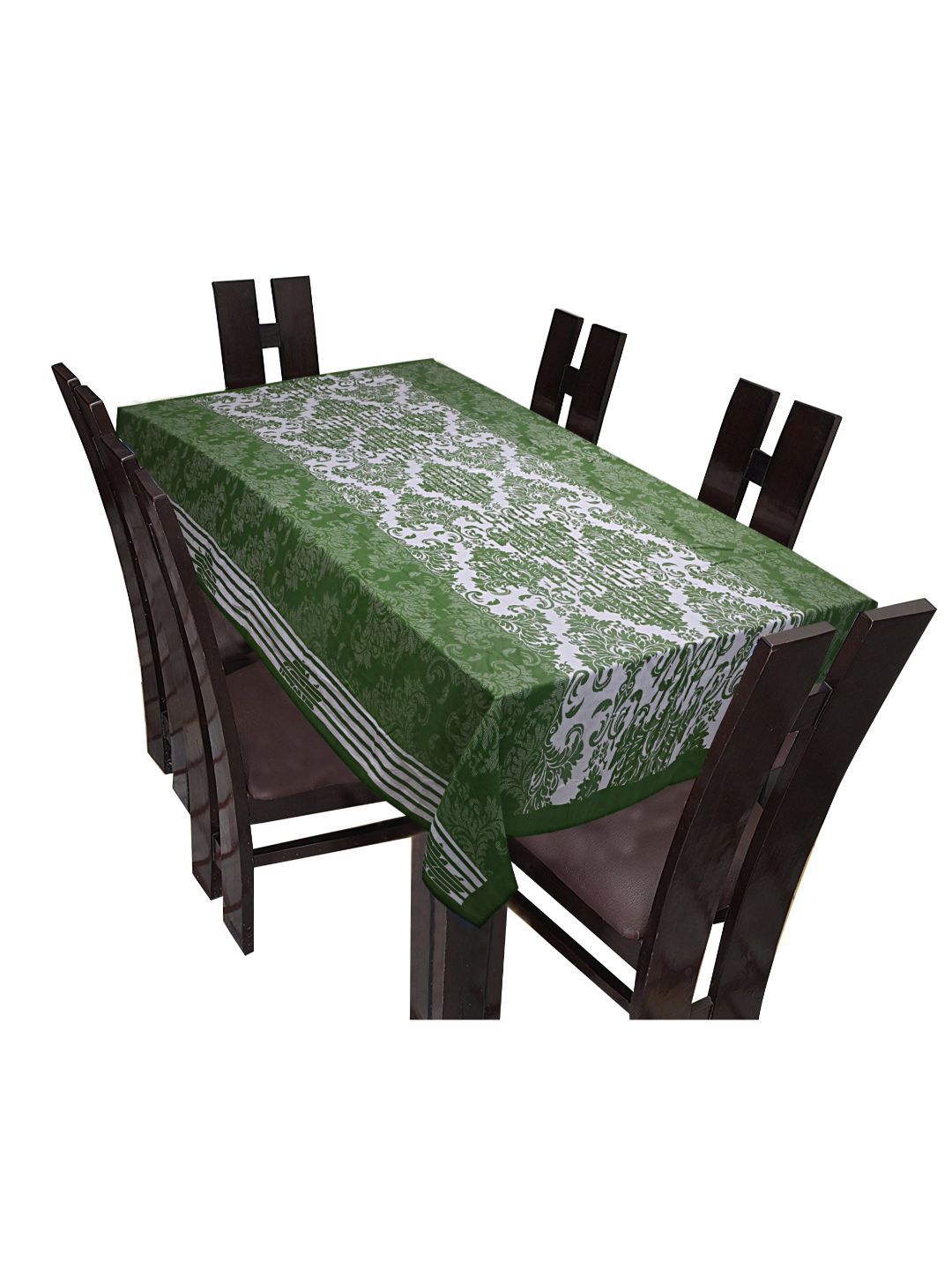 INDHOME LIFE Green & White Printed Pure Cotton 144 TC Table Cover Price in India
