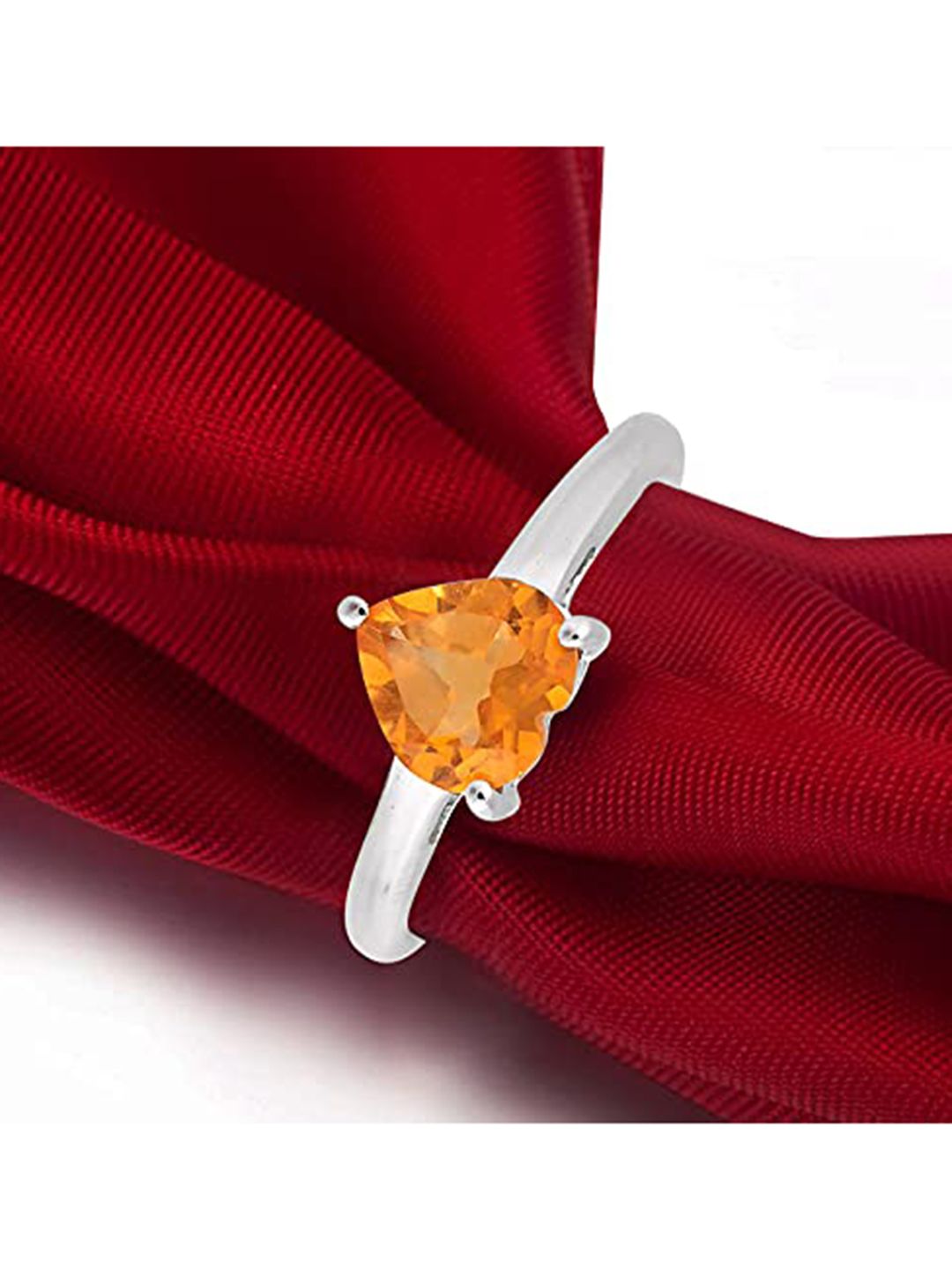 HIFLYER JEWELS Yellow Citrine Gemstone Heart Design Ring Price in India