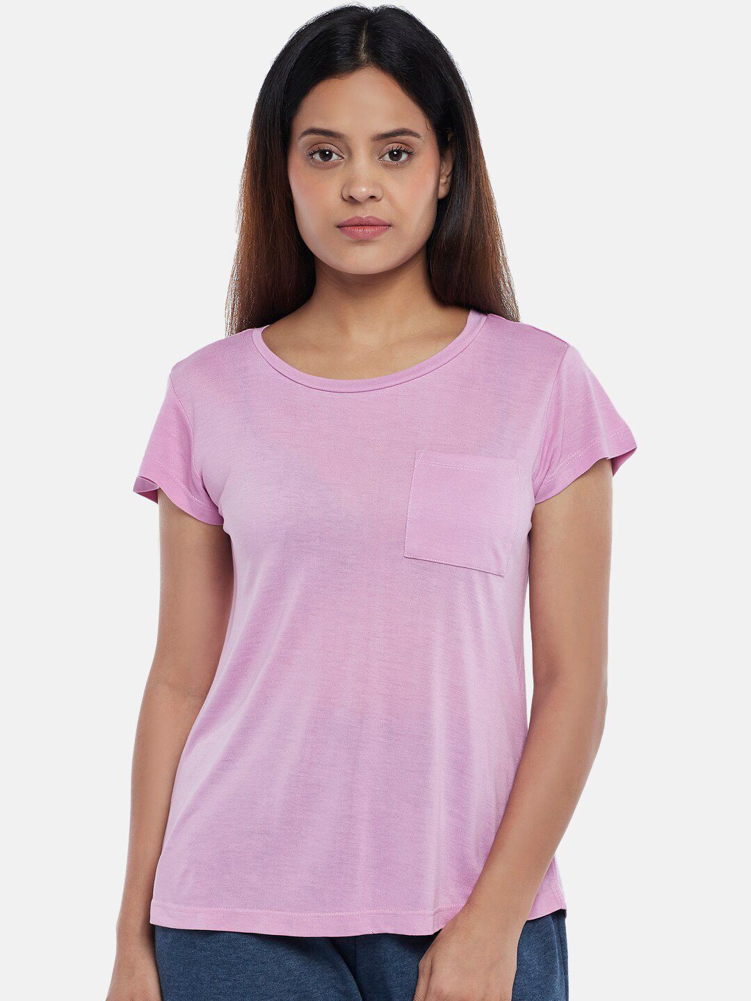 Dreamz by Pantaloons Lavender Solid Lounge T-Shirt Price in India