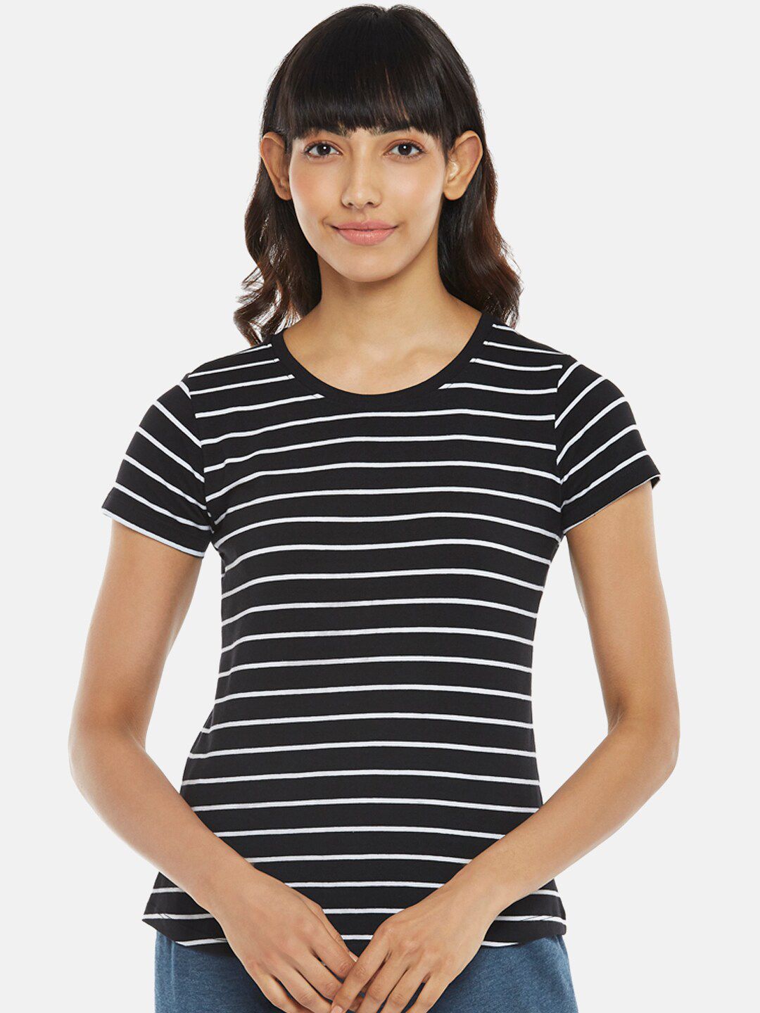 Dreamz by Pantaloons Black Striped Top Price in India
