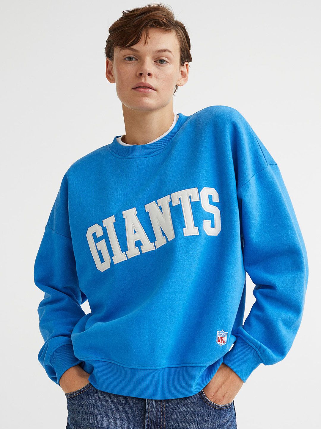 H&M Blue Motif-Detail Sweatshirt Price in India