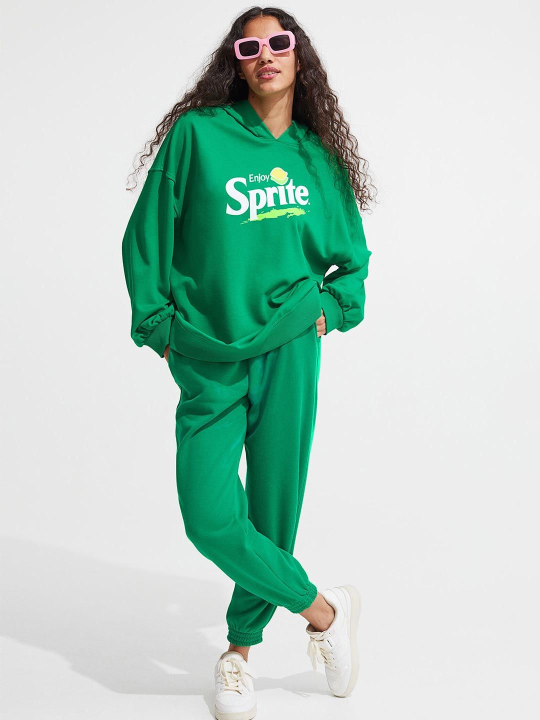 H&M Woomen Green Oversized Hoodie Price in India