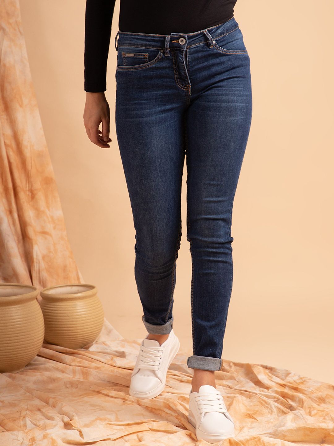 B. Copenhagen Women Blue Tapered Fit Jeans Price in India