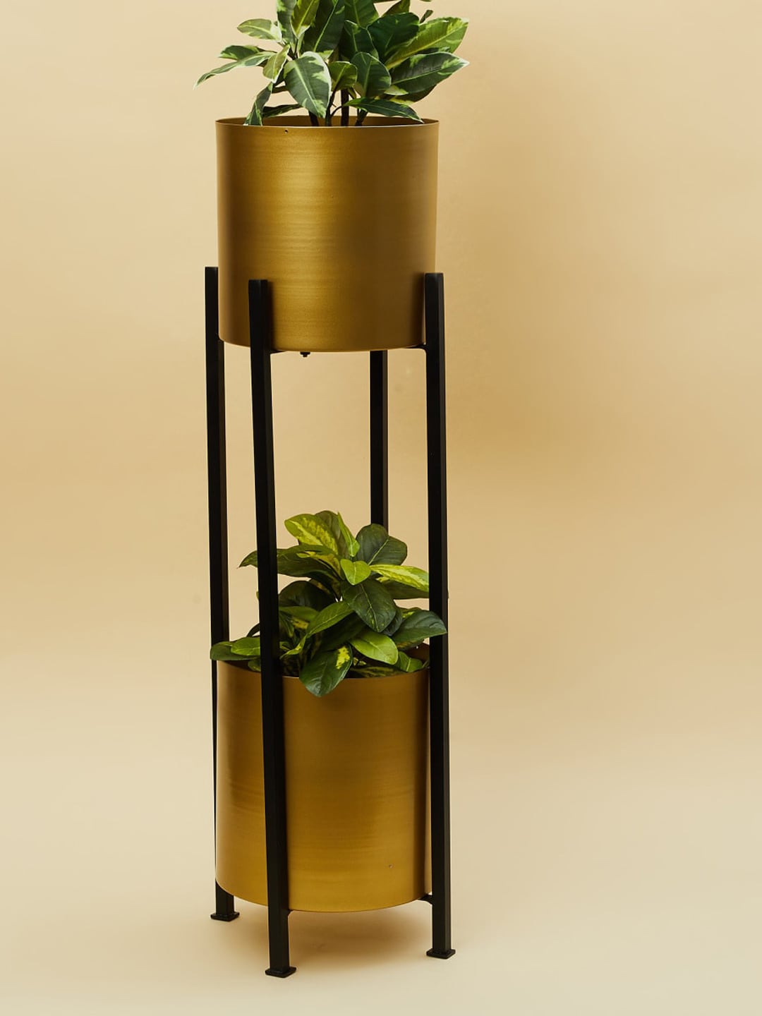 Home Centre Gold-Toned Solid Metal Planters with Stand Price in India