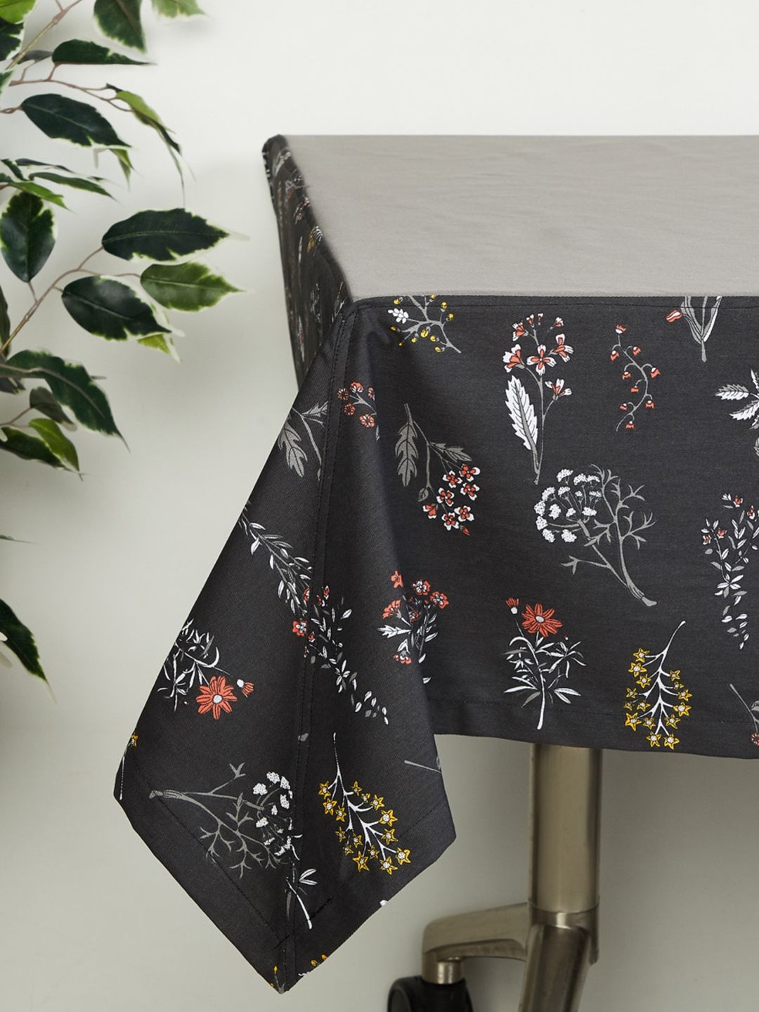 Home Centre Black Mandarin-Modern Retreat Printed Cotton Table Cloth Price in India