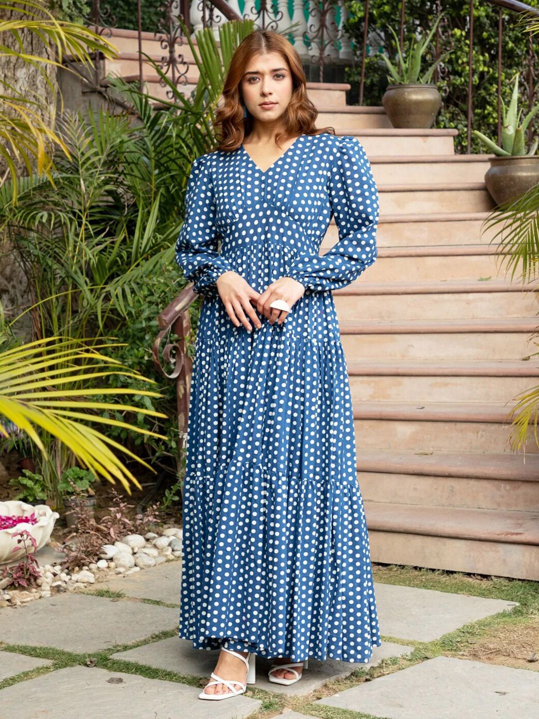 Ambraee Blue Maxi Dress Price in India