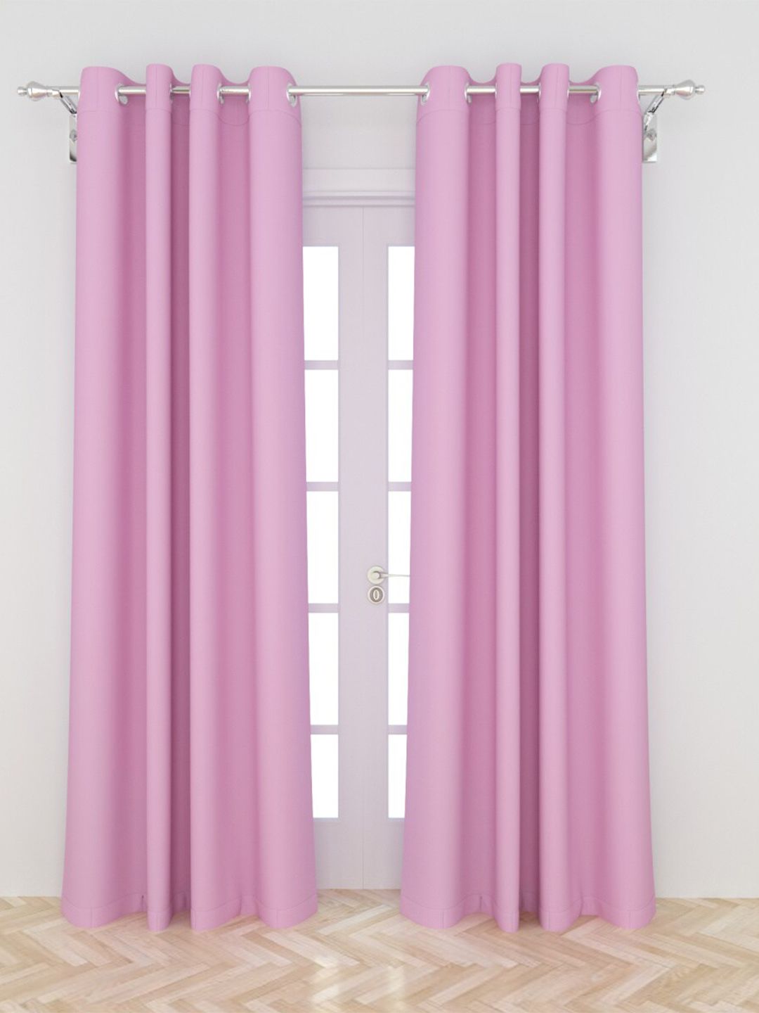 Home Centre Set of 2 Purple Black Out Door Curtain Price in India