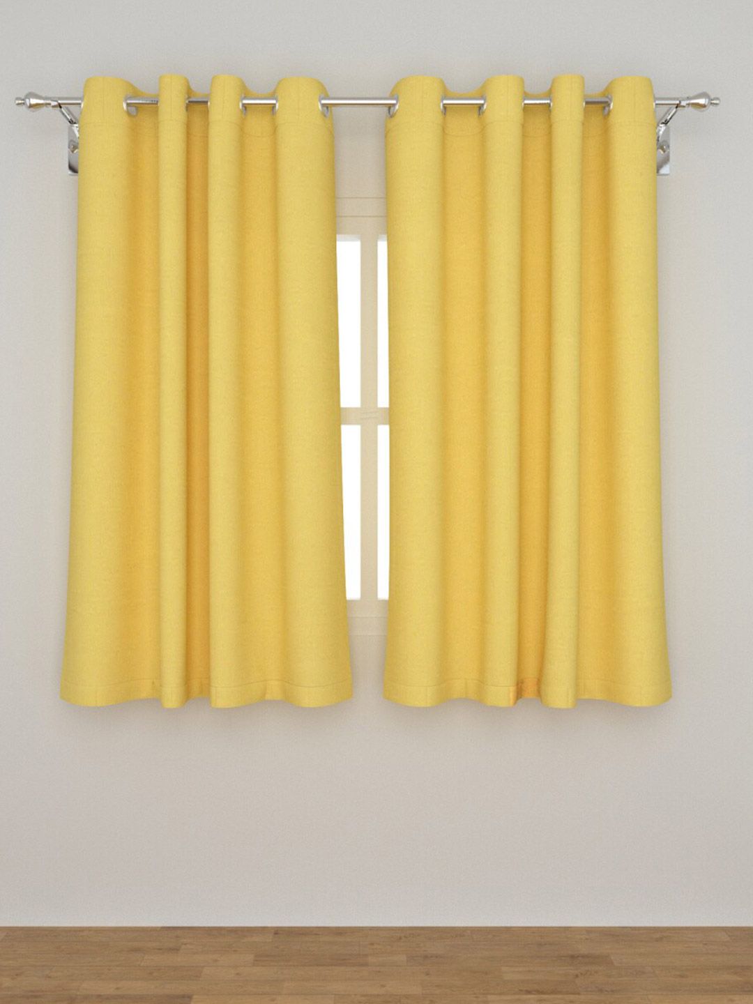 Home Centre Yellow Set of 2 Black Out Soulful Pastels-Stella Window Curtain Price in India