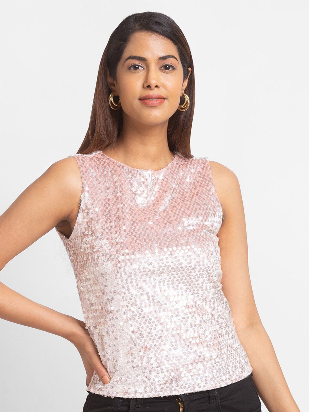 Globus WOMEN Pink Embellished Top Price in India