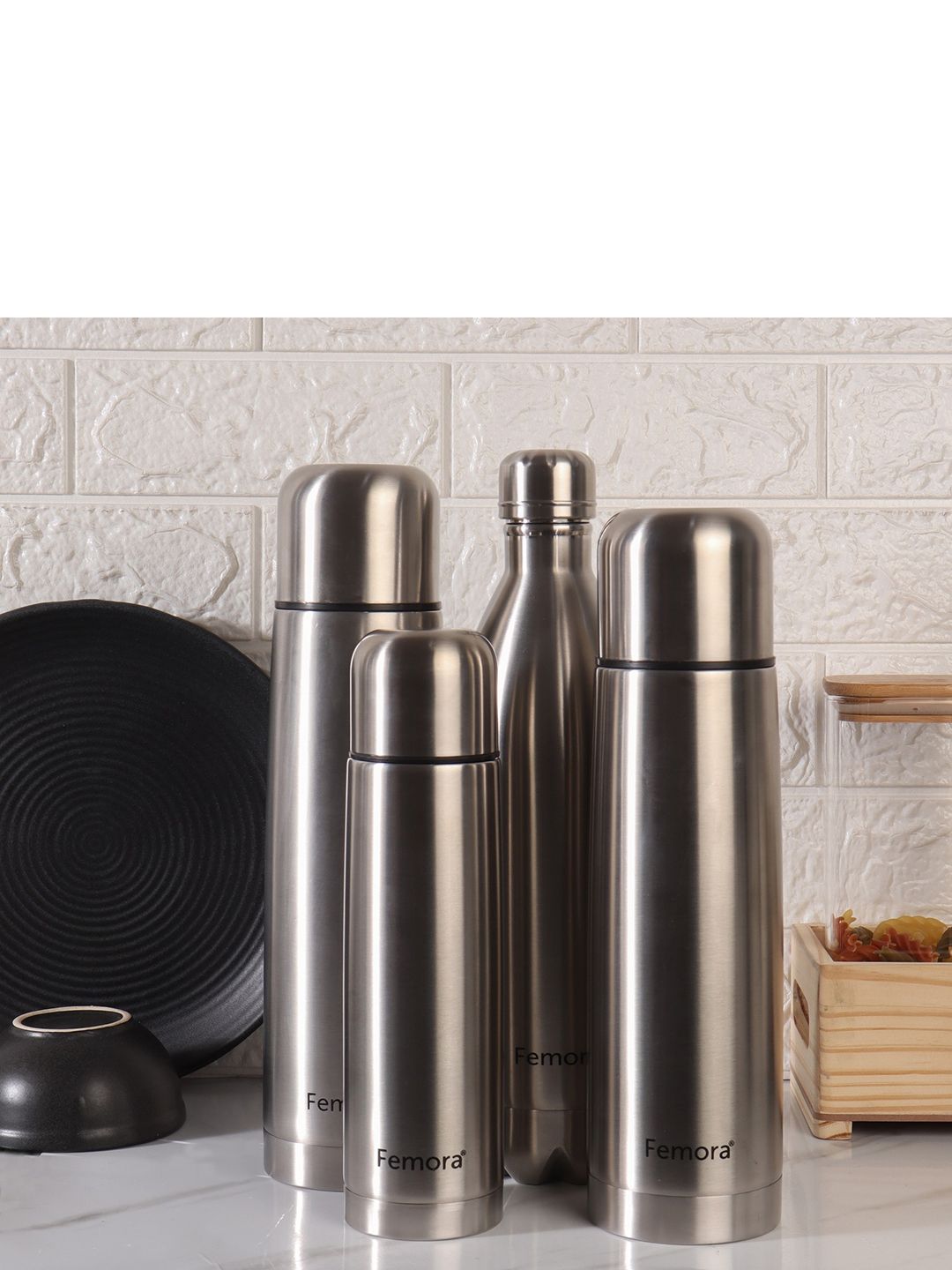 Femora Silver Thermosteel Vacuum Stainless Steel  Water  Bottle 1000ml Price in India