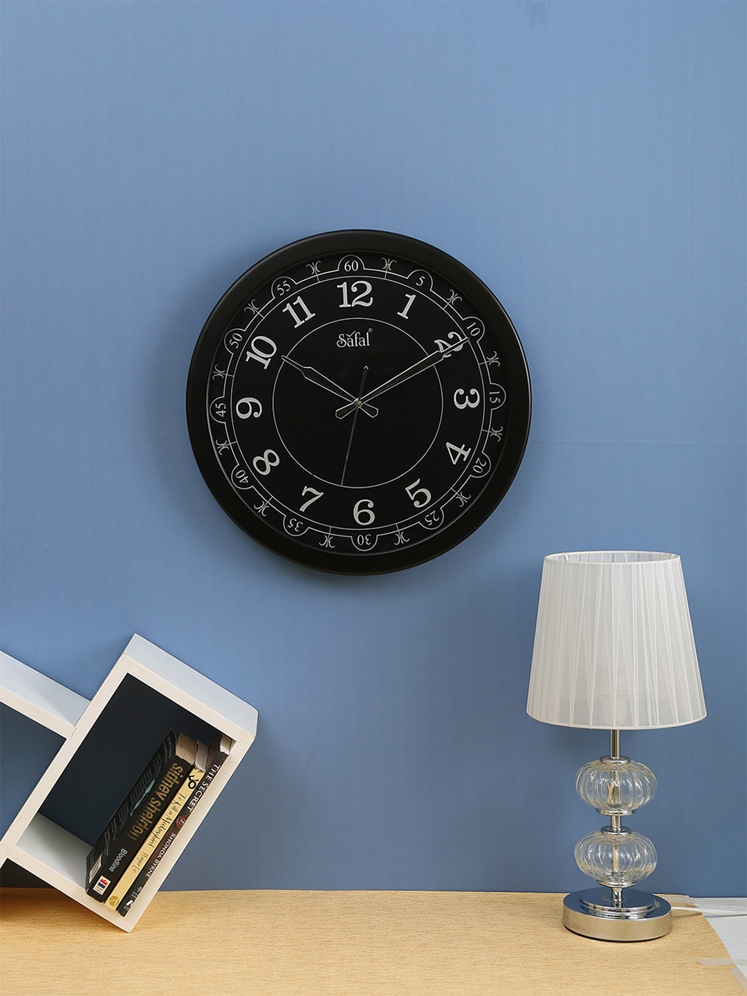 Safal Black Dial Wooden 40 cm Analogue Wall Clock Price in India